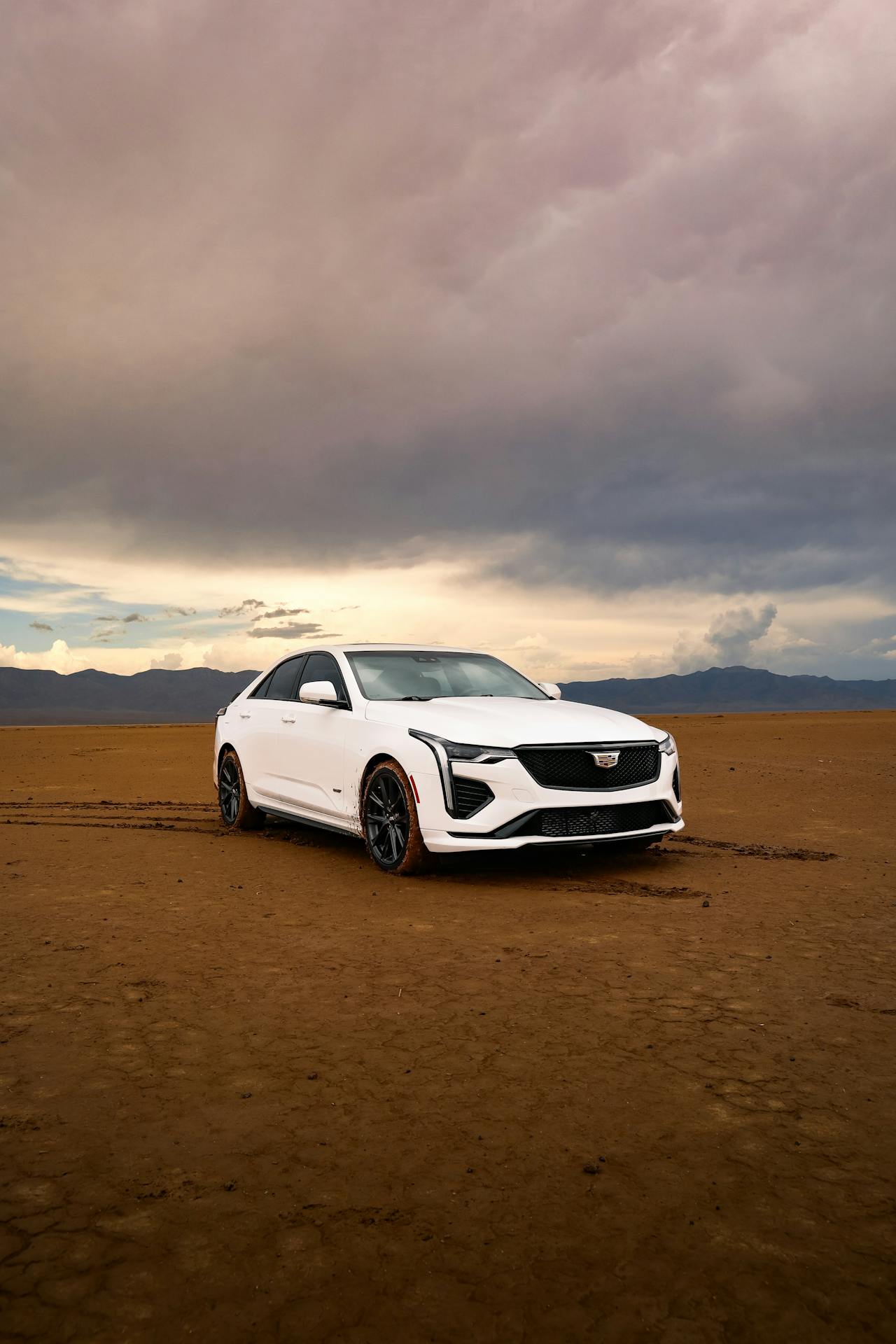 Luxury Cadillac on the road